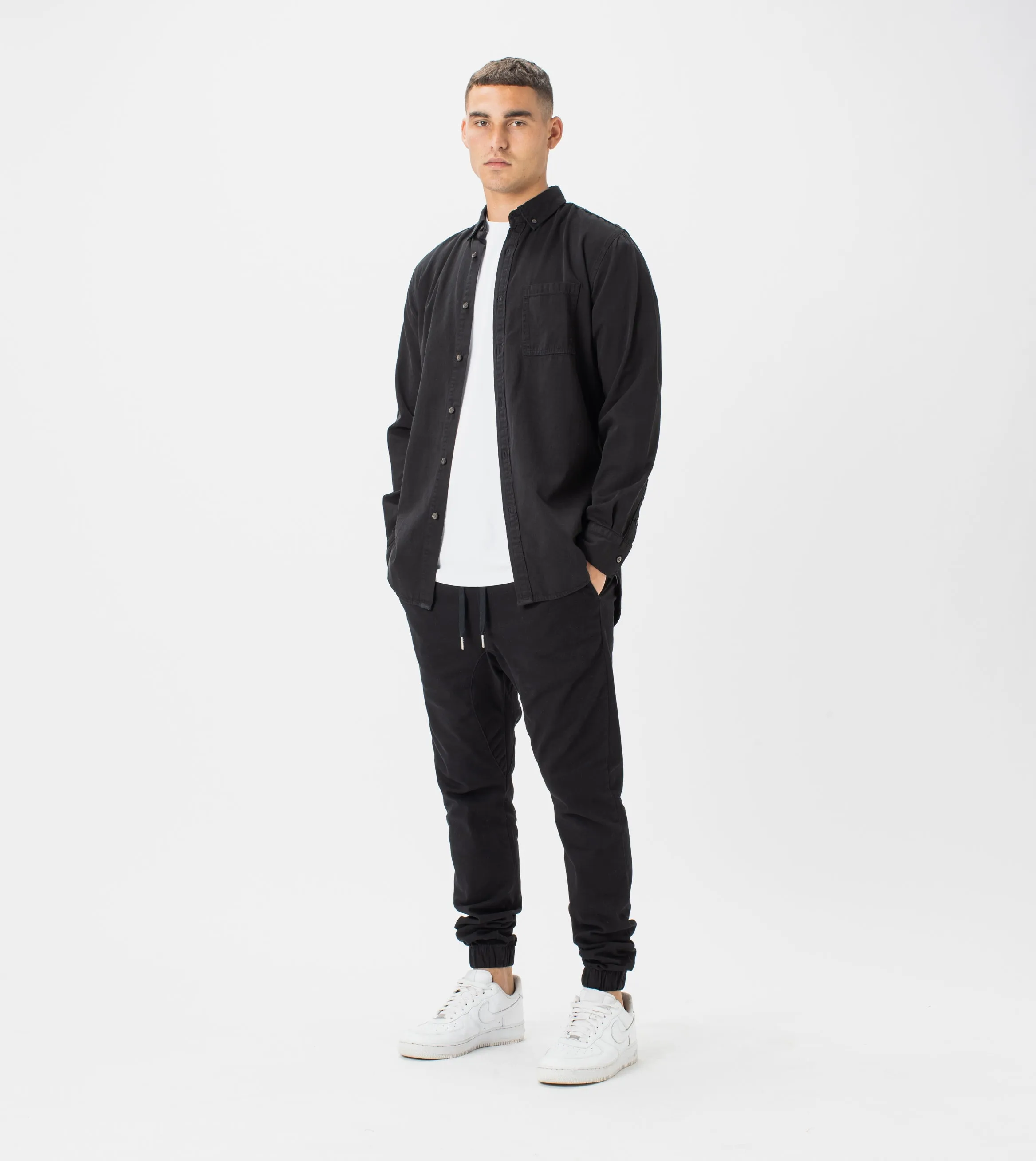 7 Foot Work Denim LS Shirt Washed Black