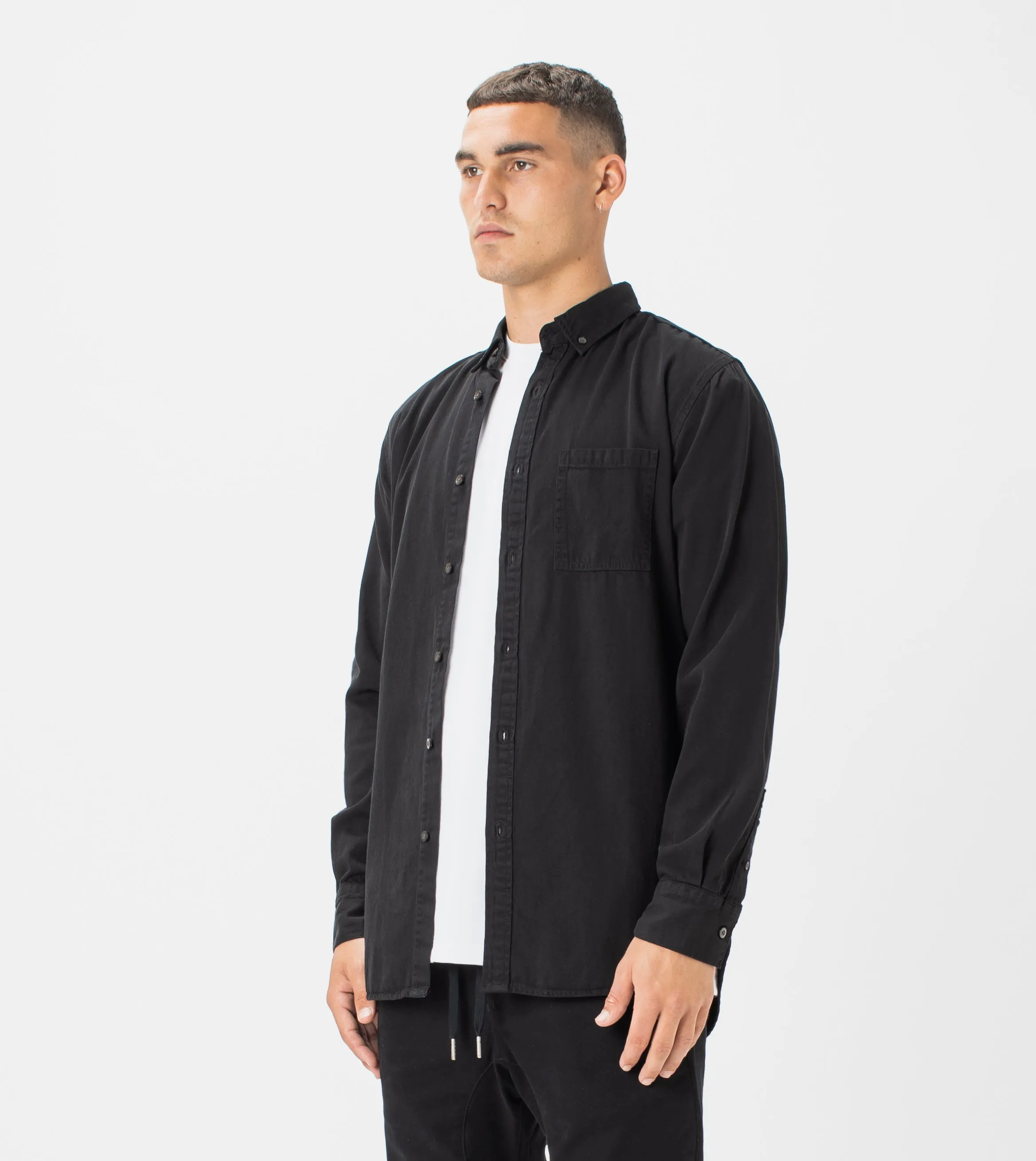 7 Foot Work Denim LS Shirt Washed Black