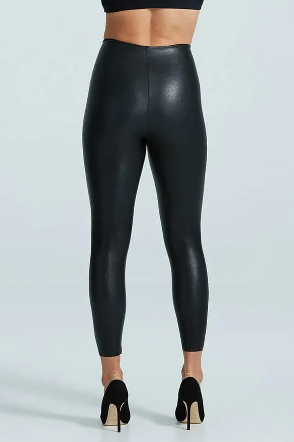 7/8 Faux Leather Legging- Black