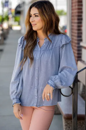 Acid Washed Chambray Button Up