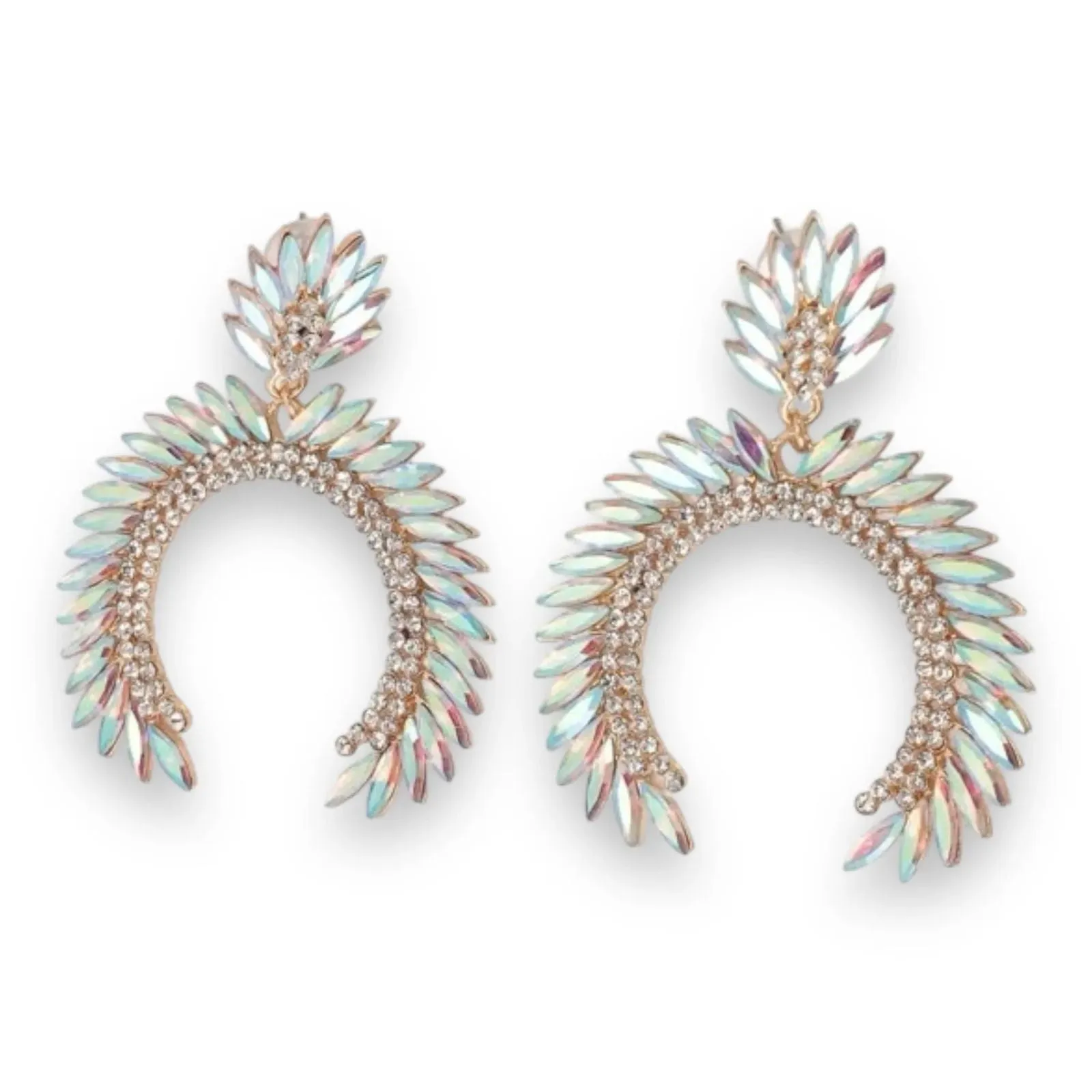 Arch-Shaped Drop Earrings: Sparkles in Every Curve