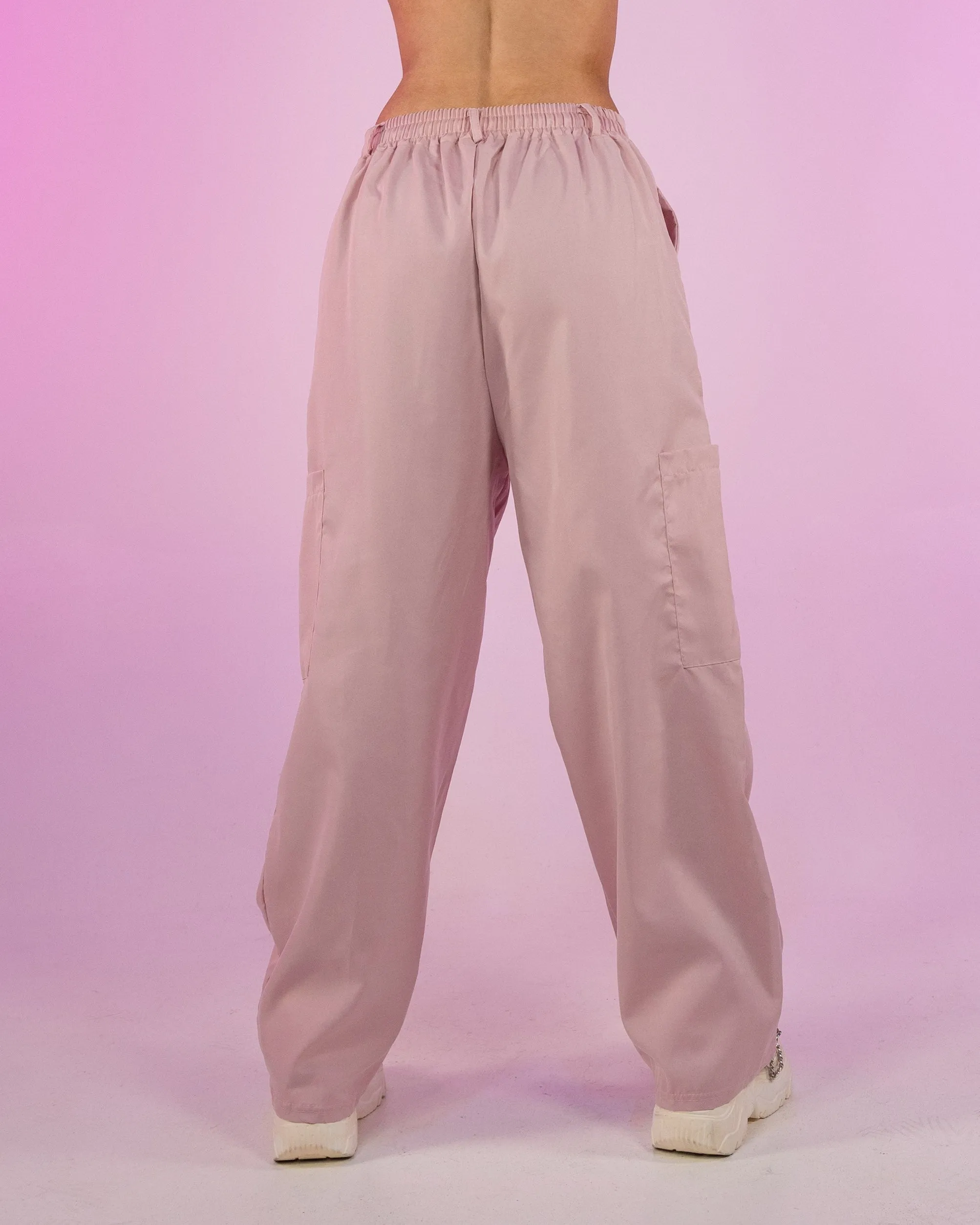 Baby Pink Oversize Wide Leg Cargo Pants