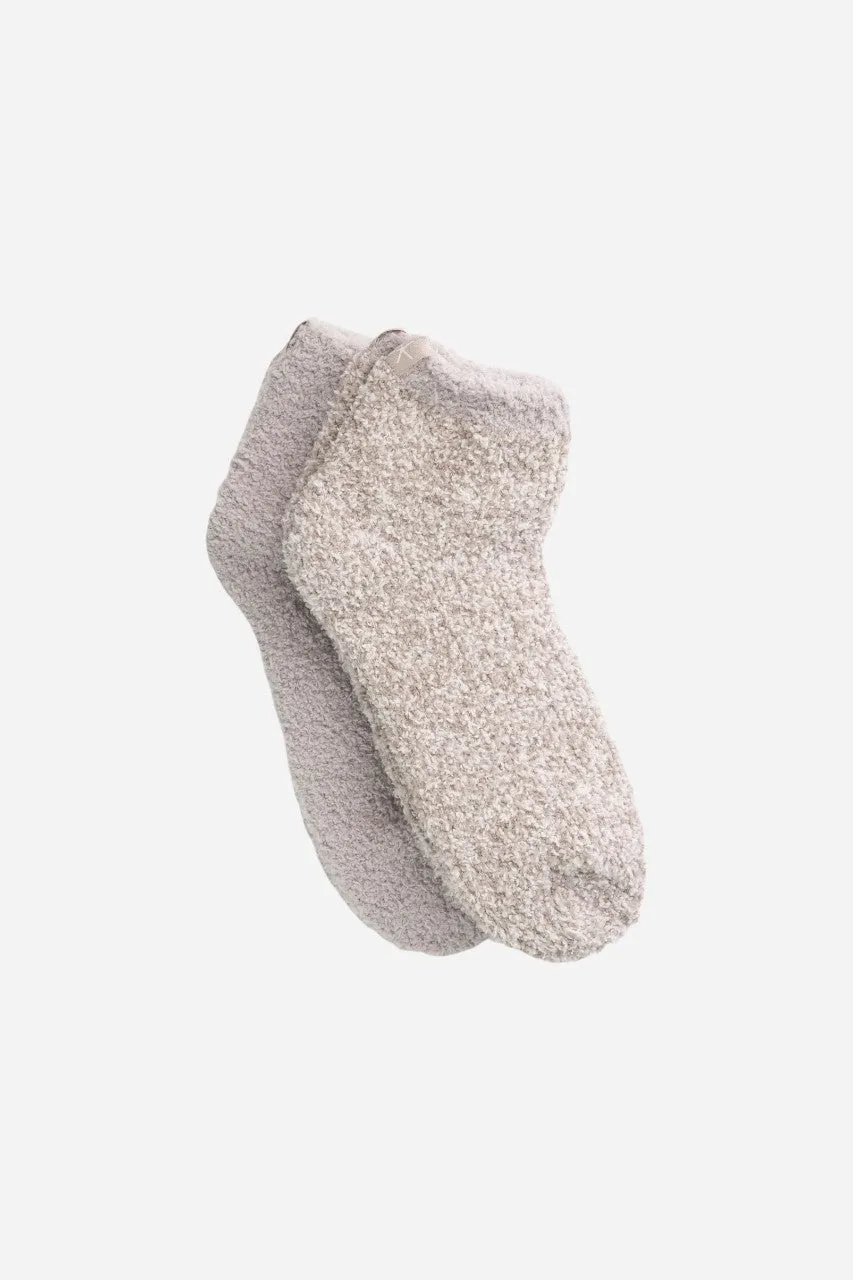 Barefoot Dreams CozyChic 2 Pair Tennis Sock Set in Oyster Multi