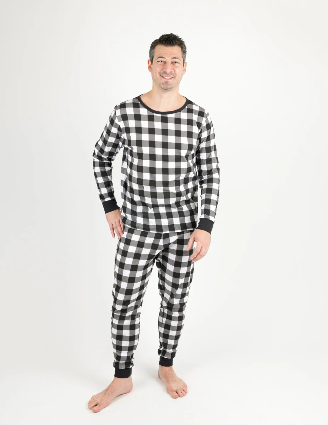 Black & White Plaid Matching Family Pajama Set