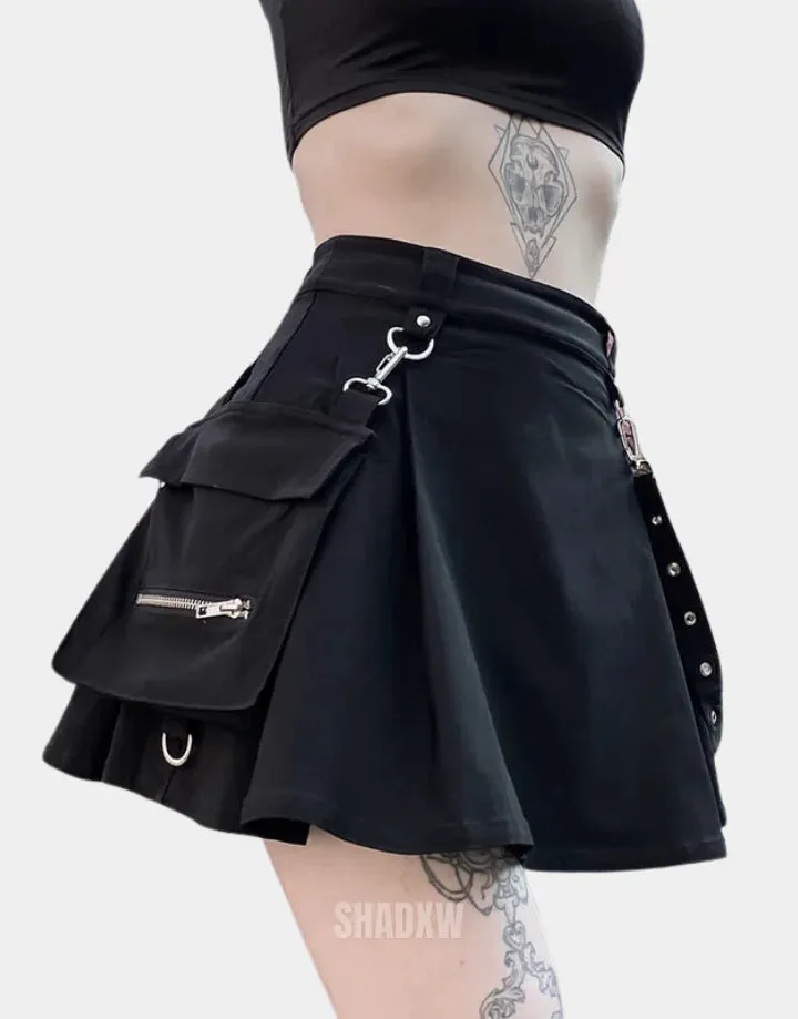 Black Cargo Skirt