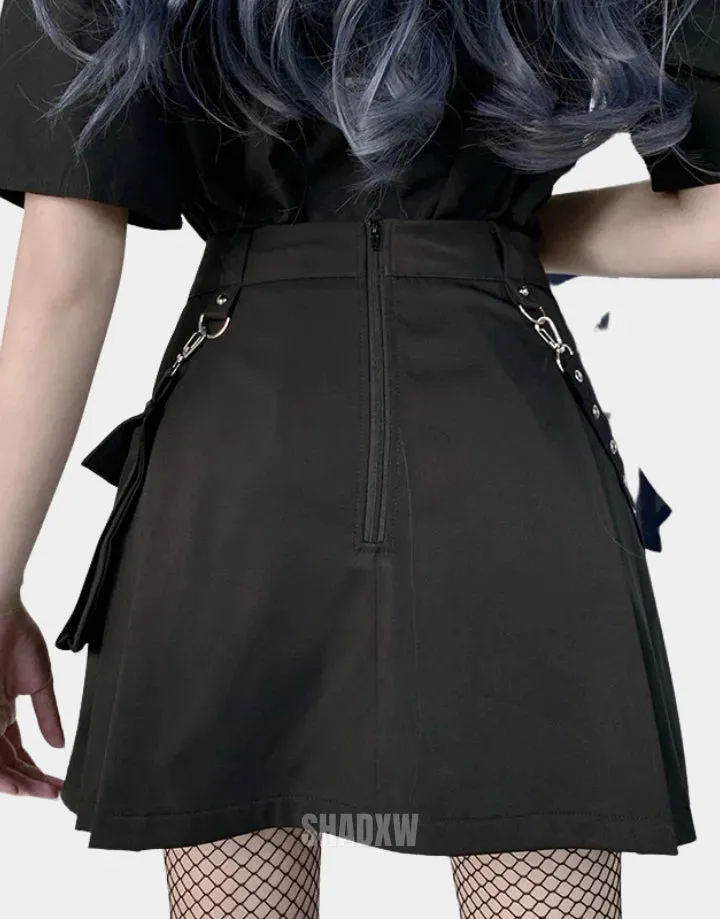 Black Cargo Skirt