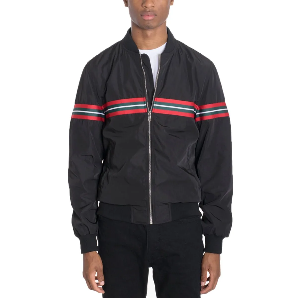 Black Dom Taped Bomber Jacket