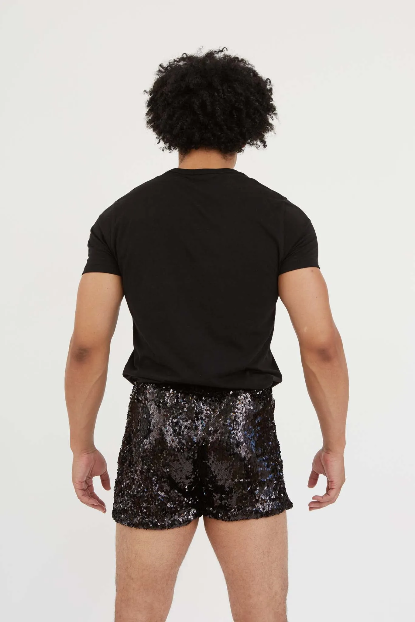 BLACK SEQUIN SHORTS