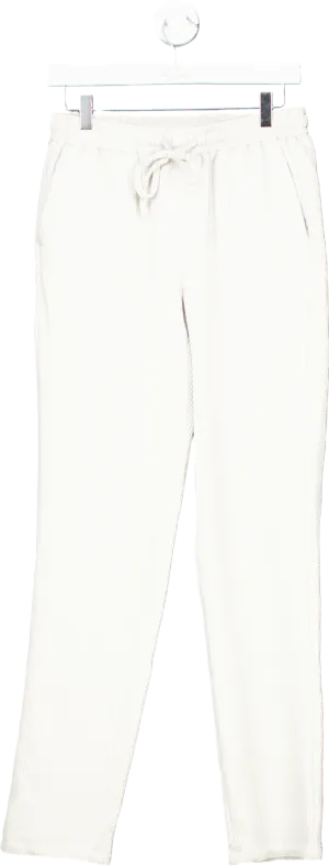 BooHooMan White Ribbed Joggers UK S