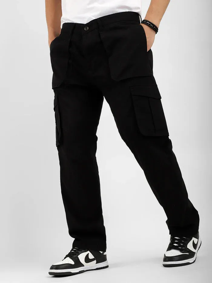 Camden Plus Size Black Cotton Cargo