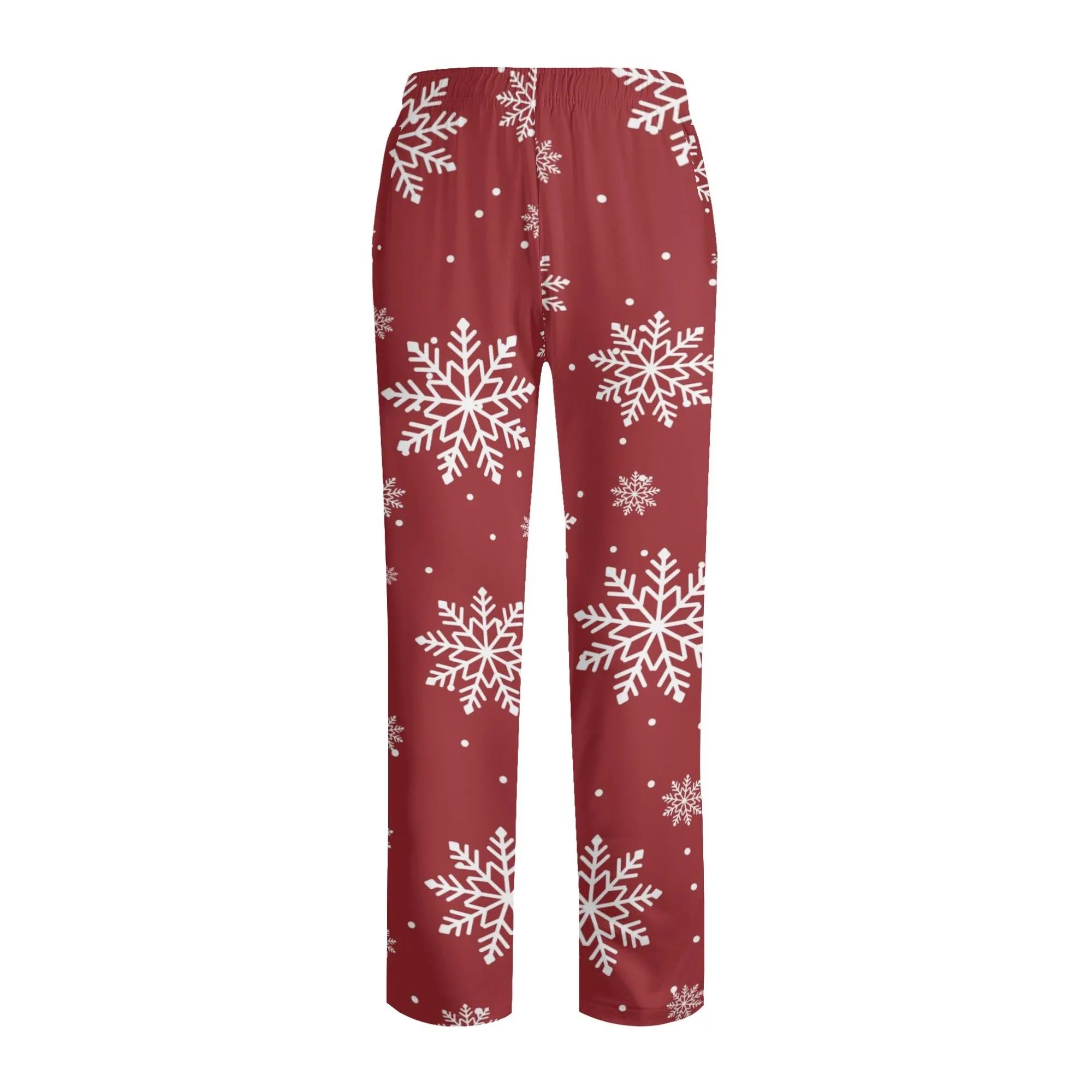 Christmas Snow Long Sleeve Red Pajama Set