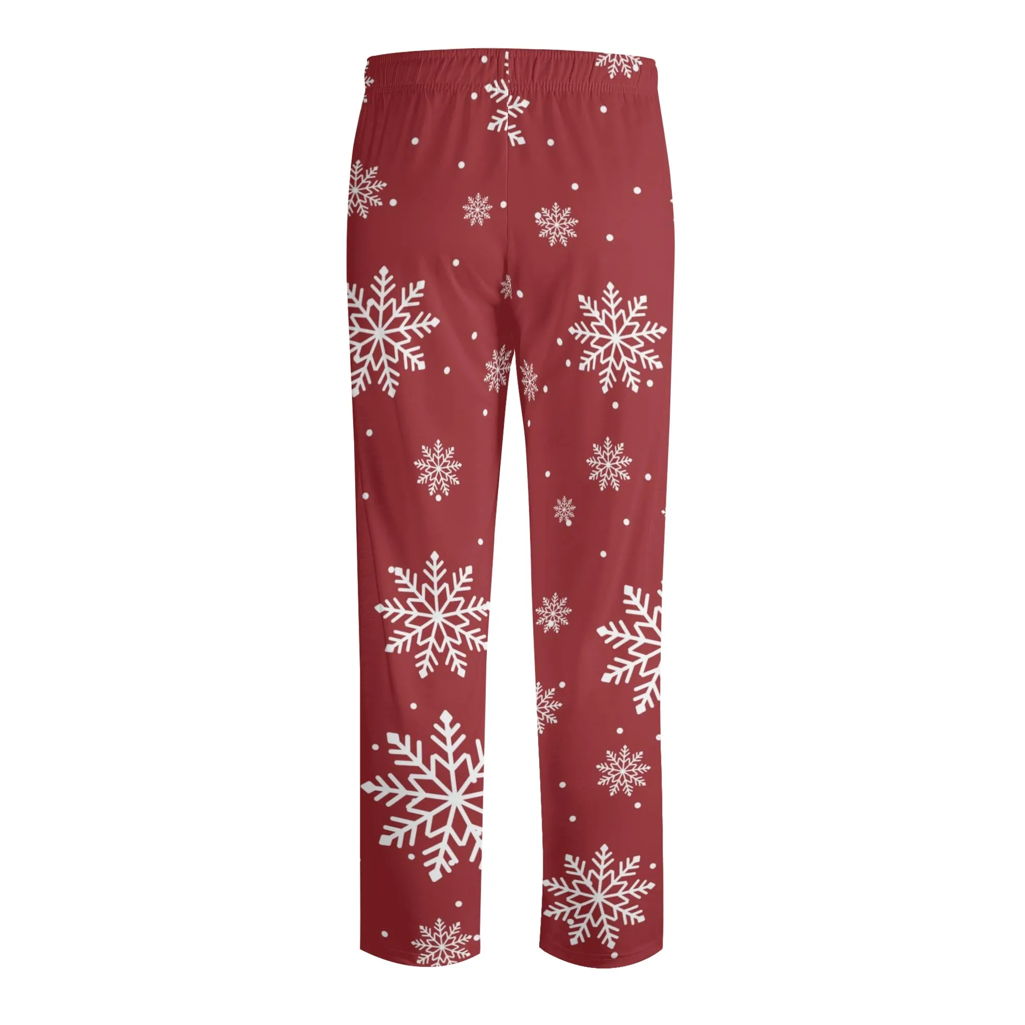 Christmas Snow Long Sleeve Red Pajama Set