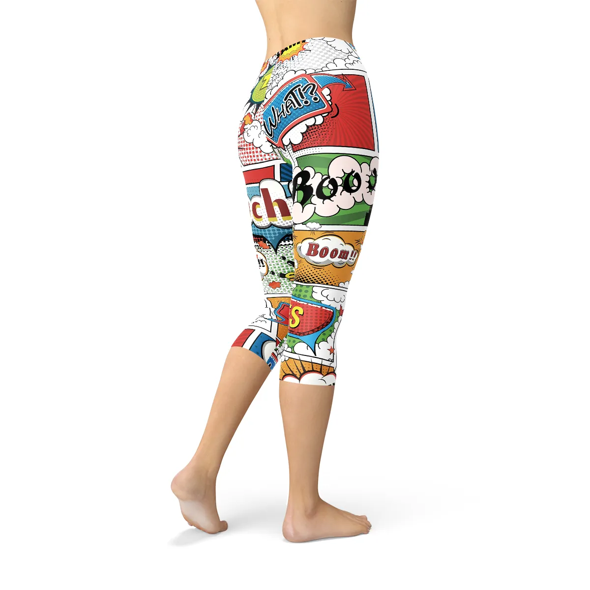 Comic Book Inspired Women's Capri Workout Leggings