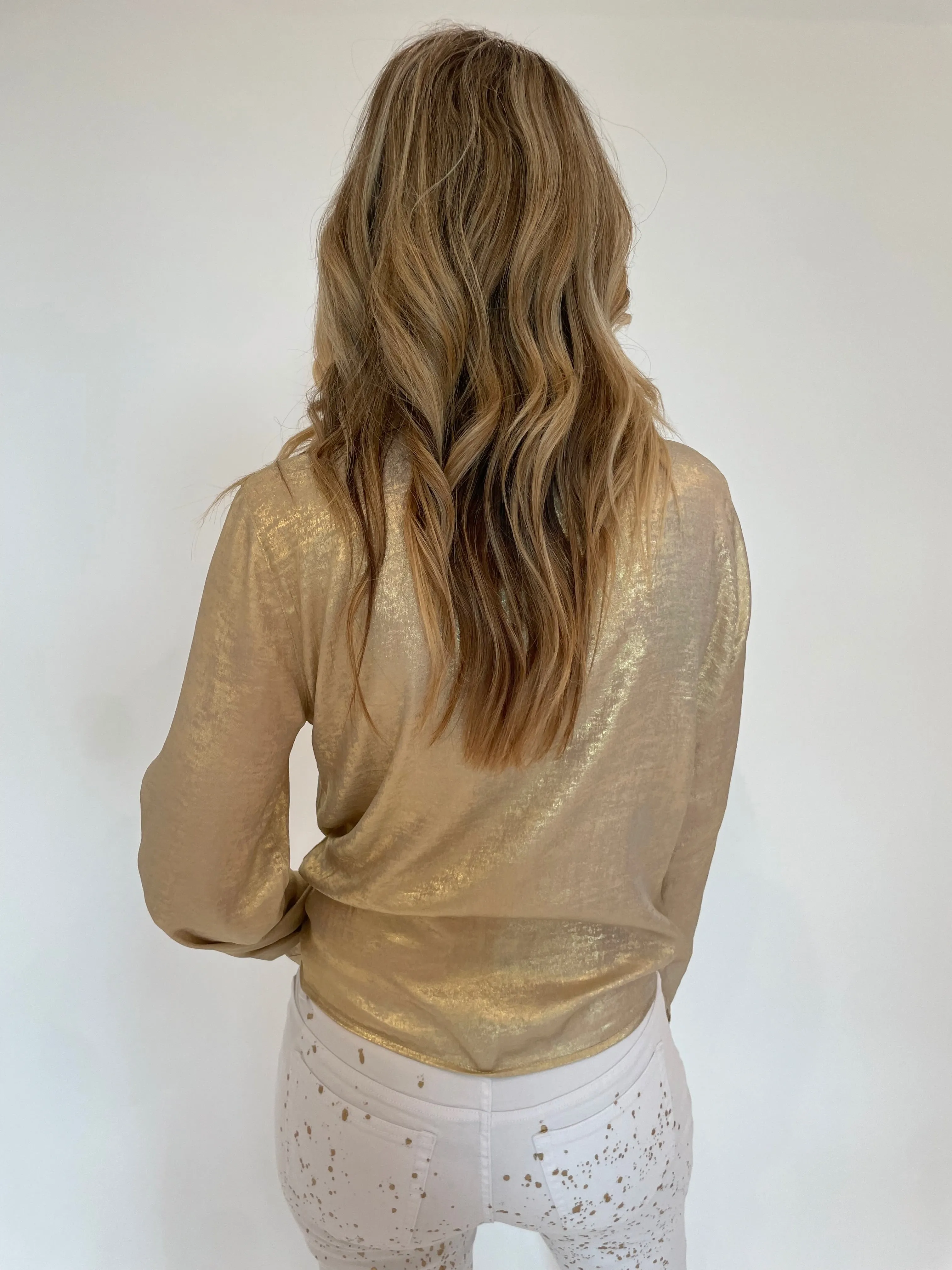 Connie Metallic Shirt - Gold