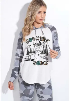 Country Roads Graphic Loungewear Set Made in USA