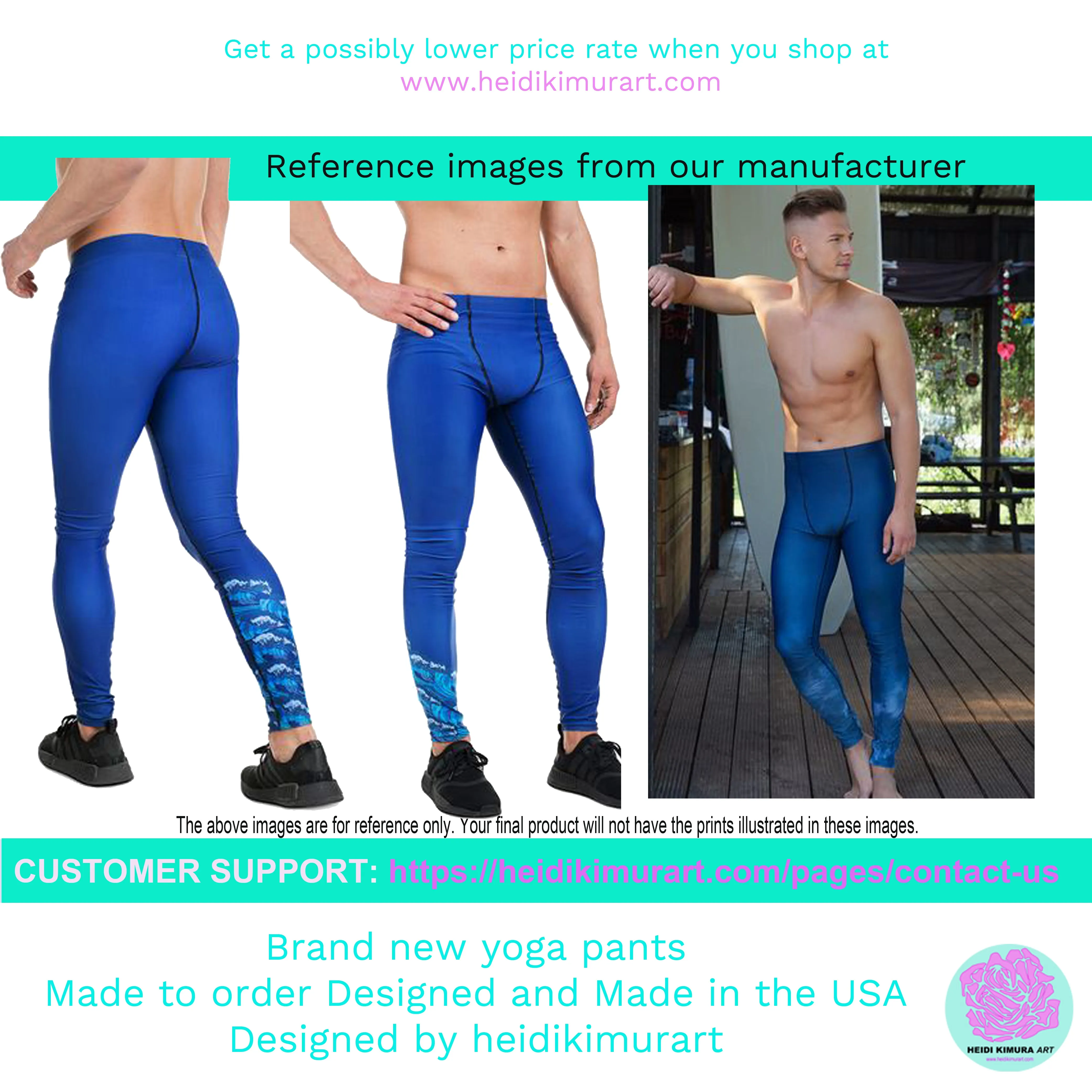 Deep Blue Tie Dye Meggings, Abstract Premium Men's Workout Gym Run Tights-Made in USA/EU