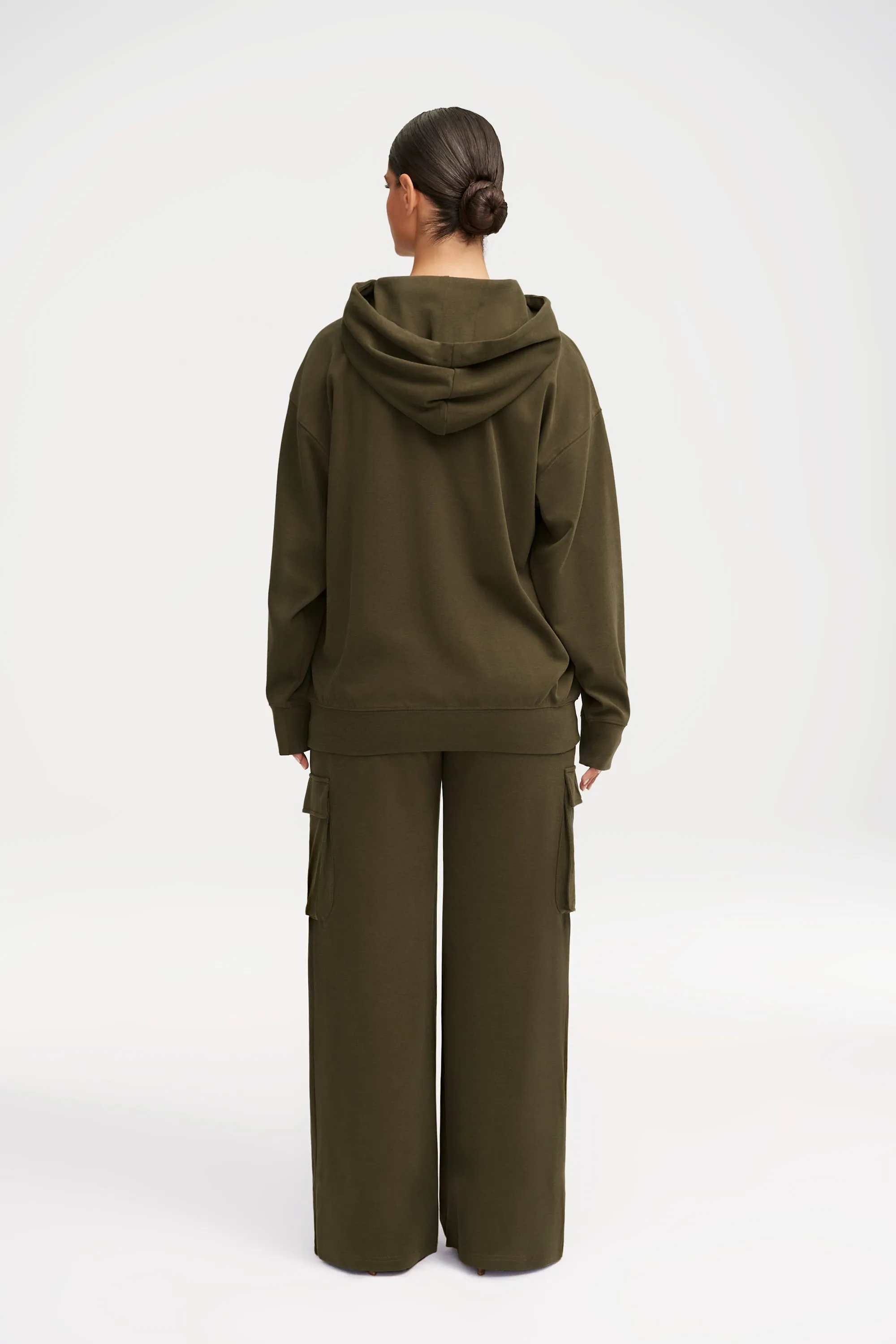 Demi Oversized Cargo Pocket Hoodie - Khaki Green