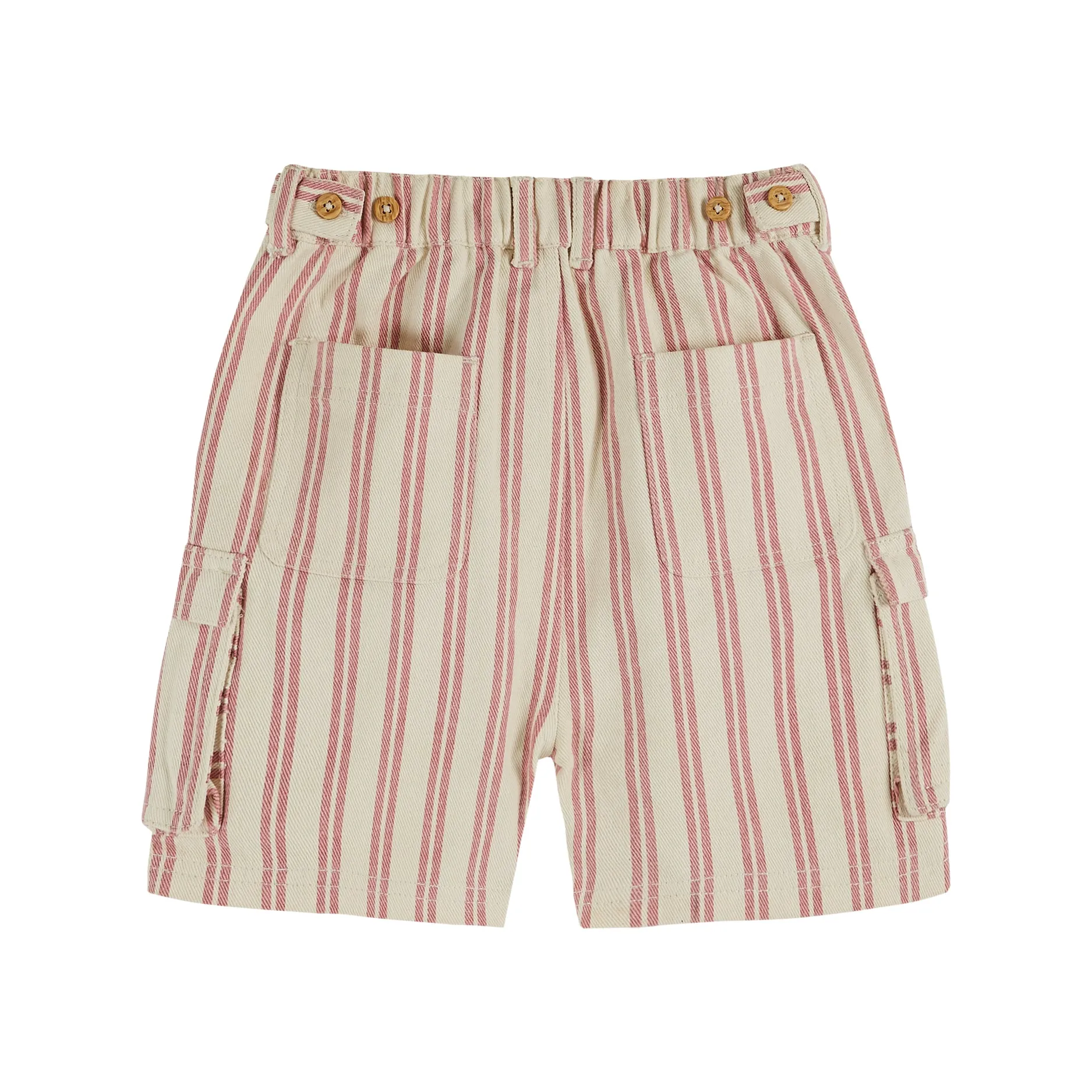 Emile et Ida Short Cargo Rayure Rose