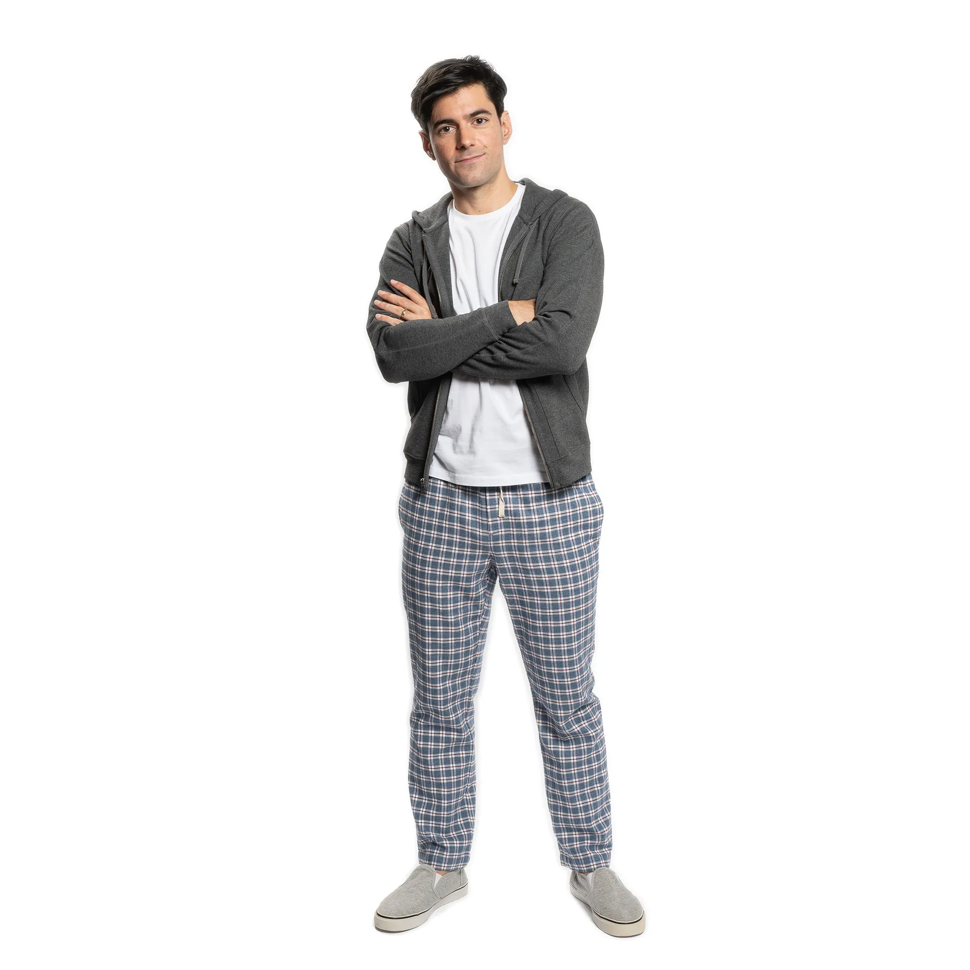 Flannel Pajama Pants -  Navy Windowpane