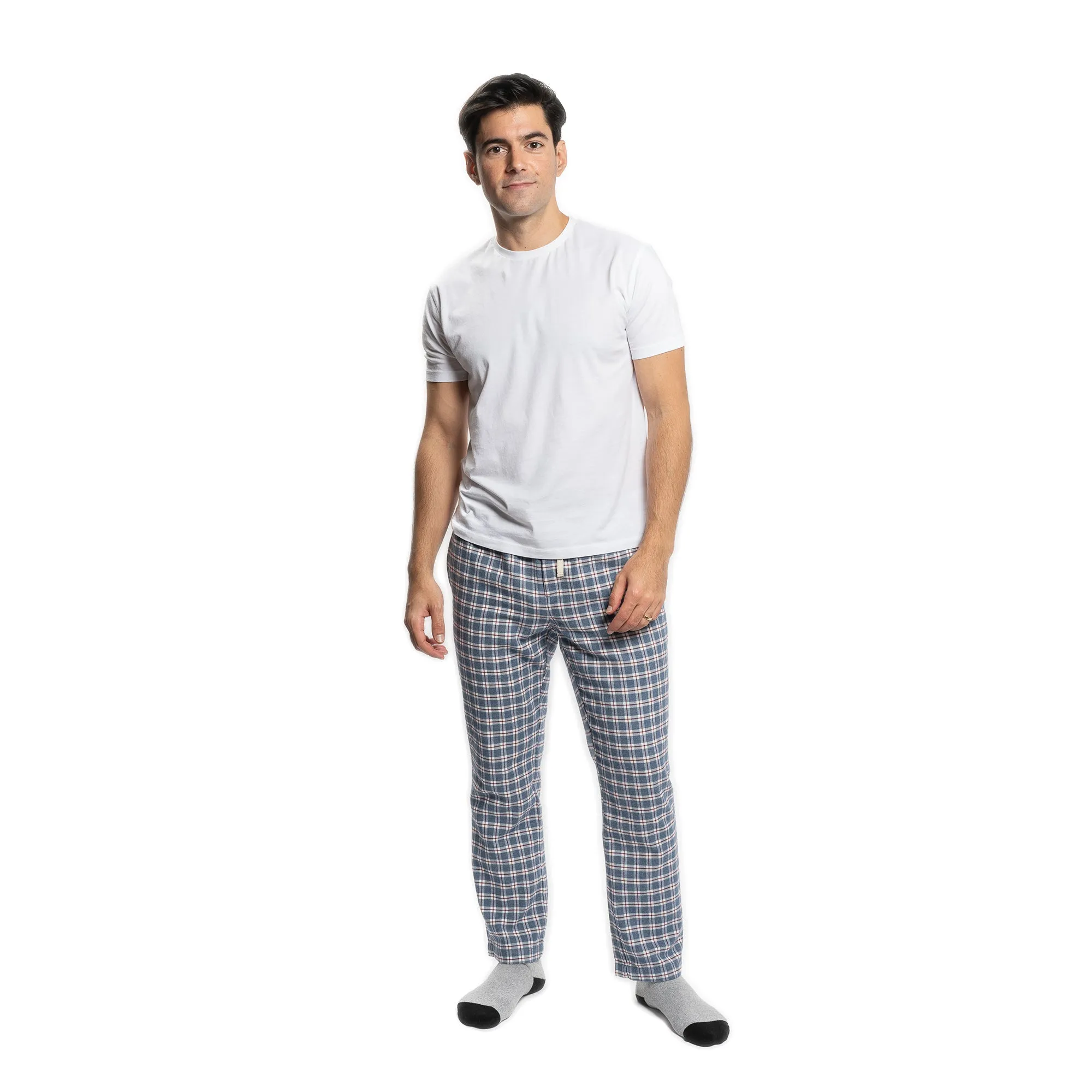 Flannel Pajama Pants -  Navy Windowpane