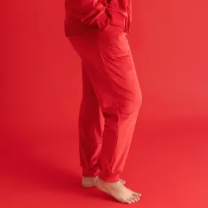 Garnet Red Women's Velour Joggers