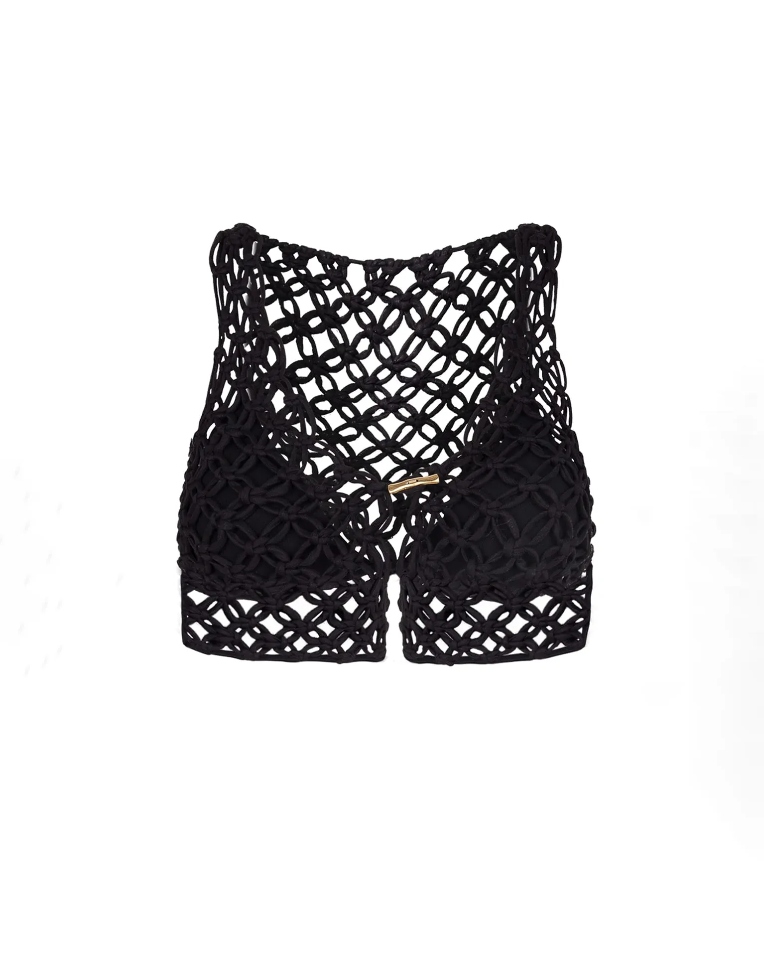 Gio Macrame Blouse - Black