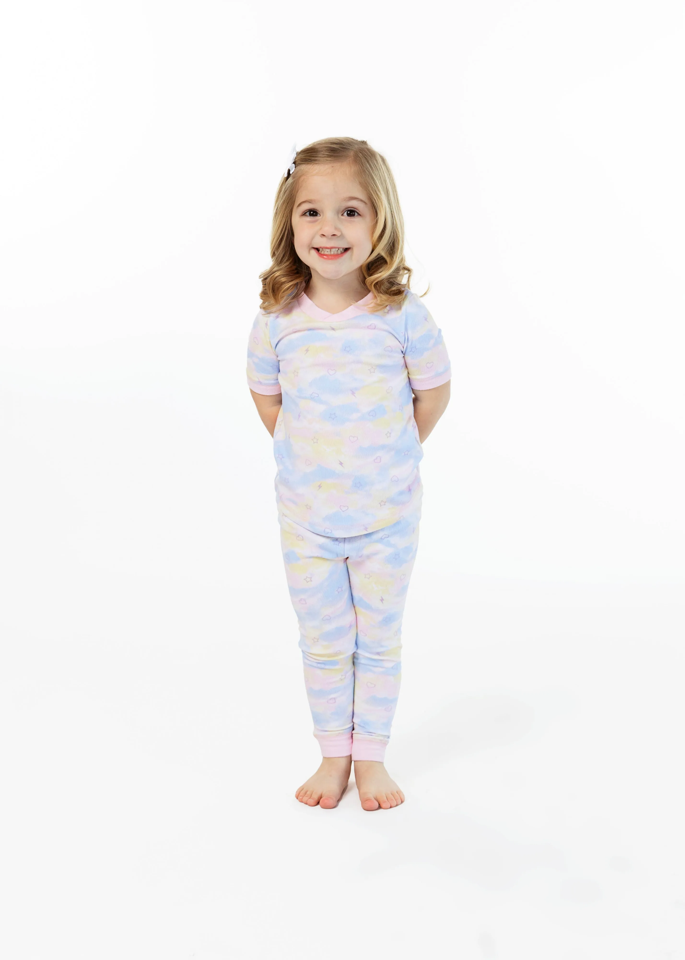 Girls Soft Clouds Snug Fit 2-Piece Pajama Sleep Set