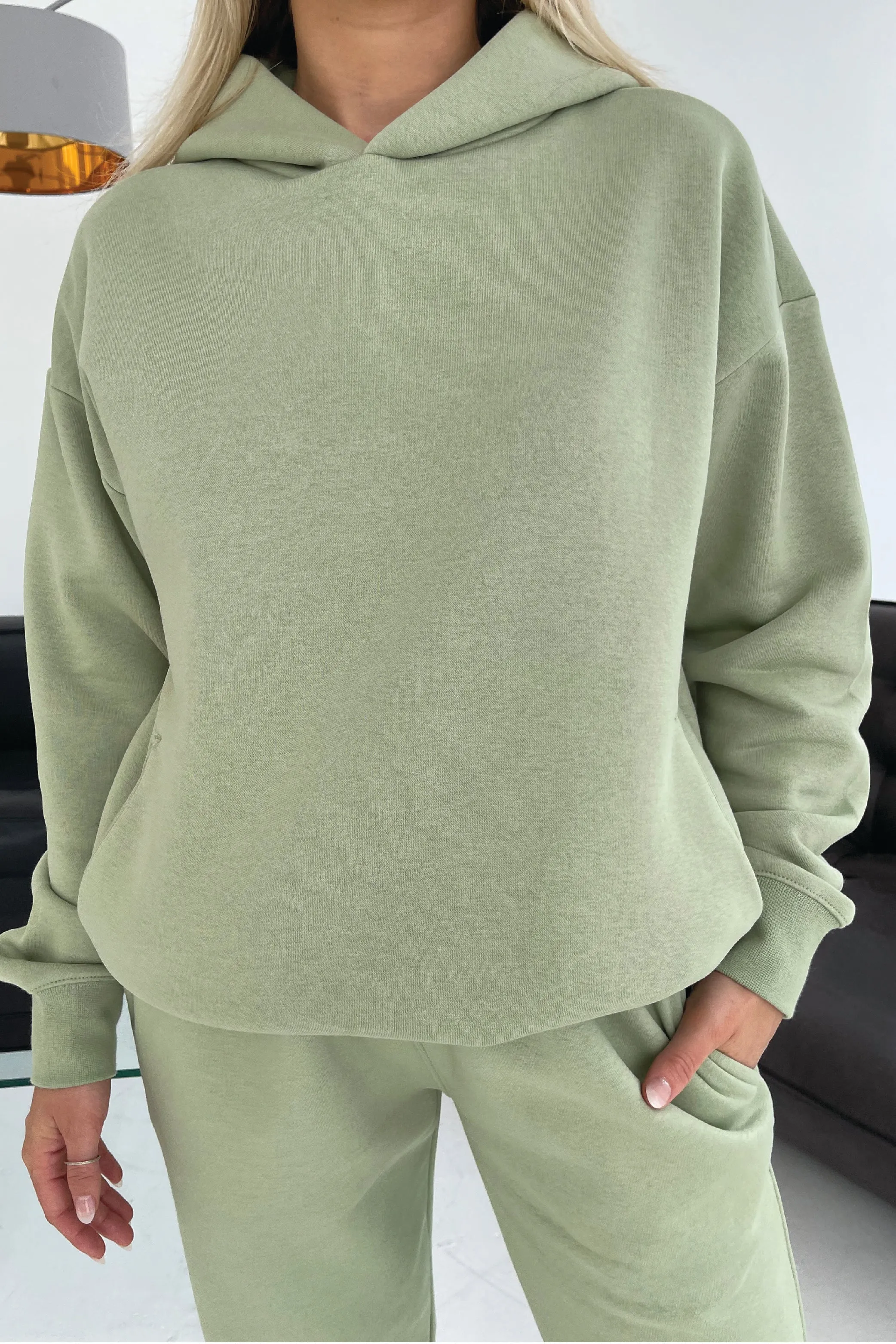 Glamify basics sage relaxed hoodie