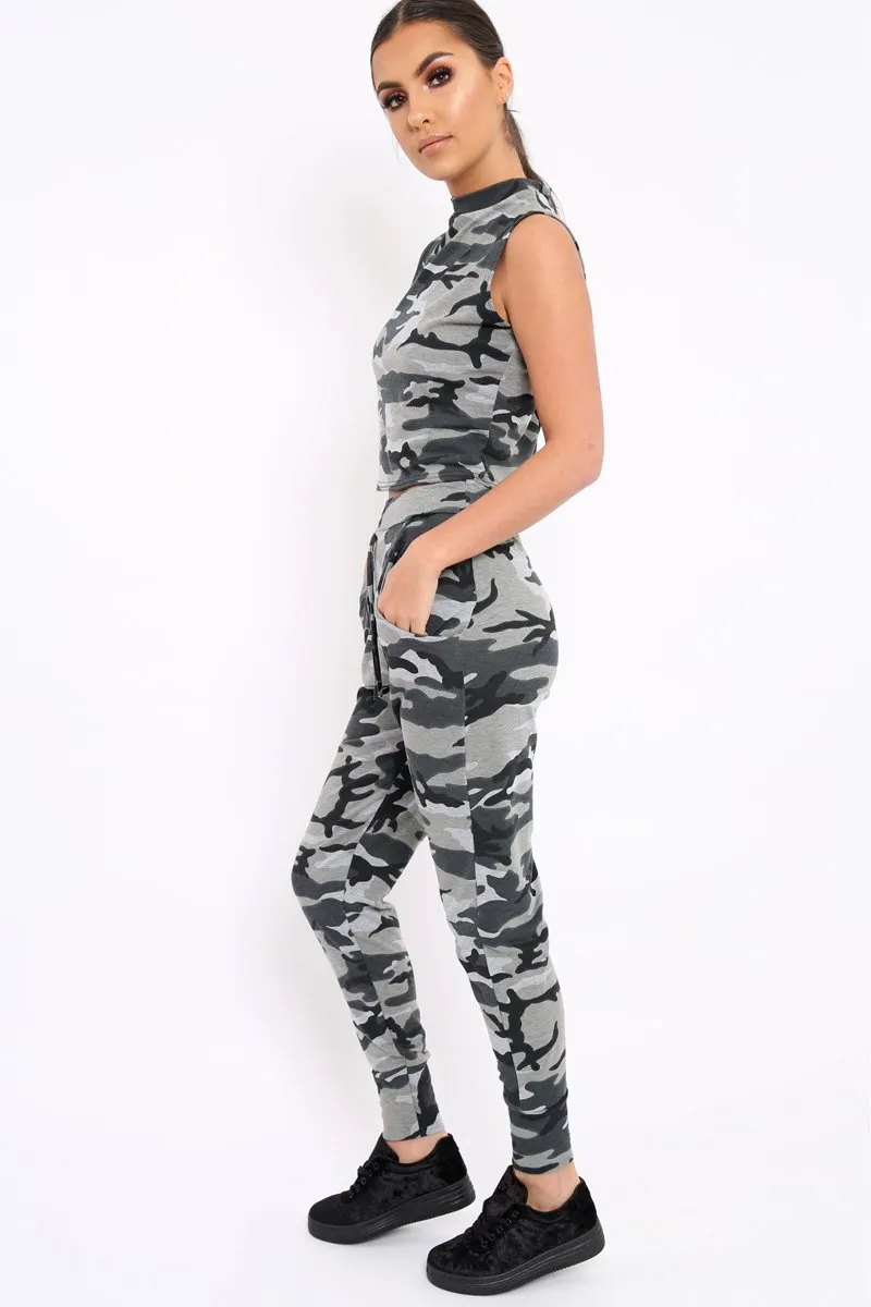 Grey Camo Lounge Wear Set - Hayda