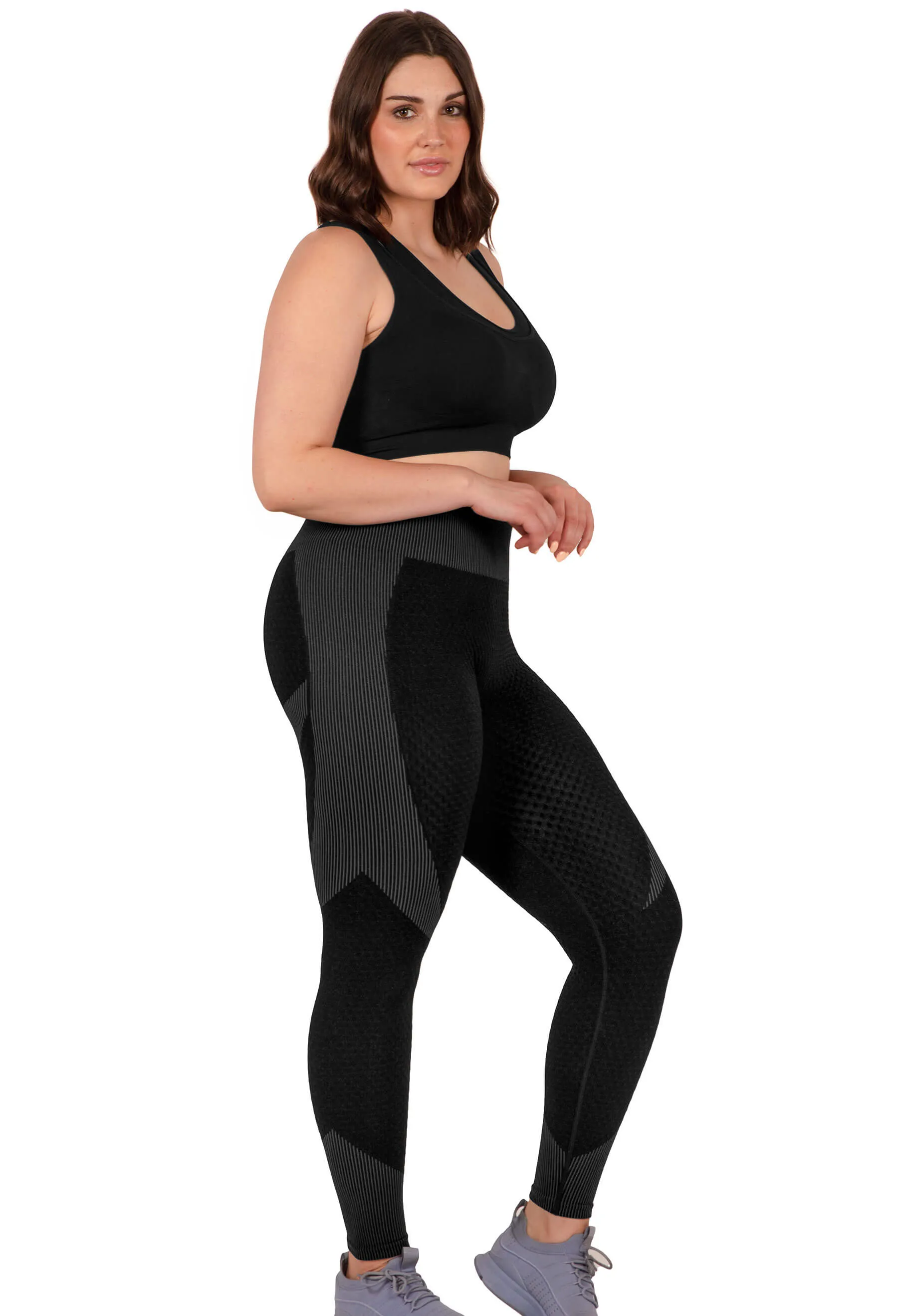 Honeycomb Contour Seamless Leggings - 2 Pack