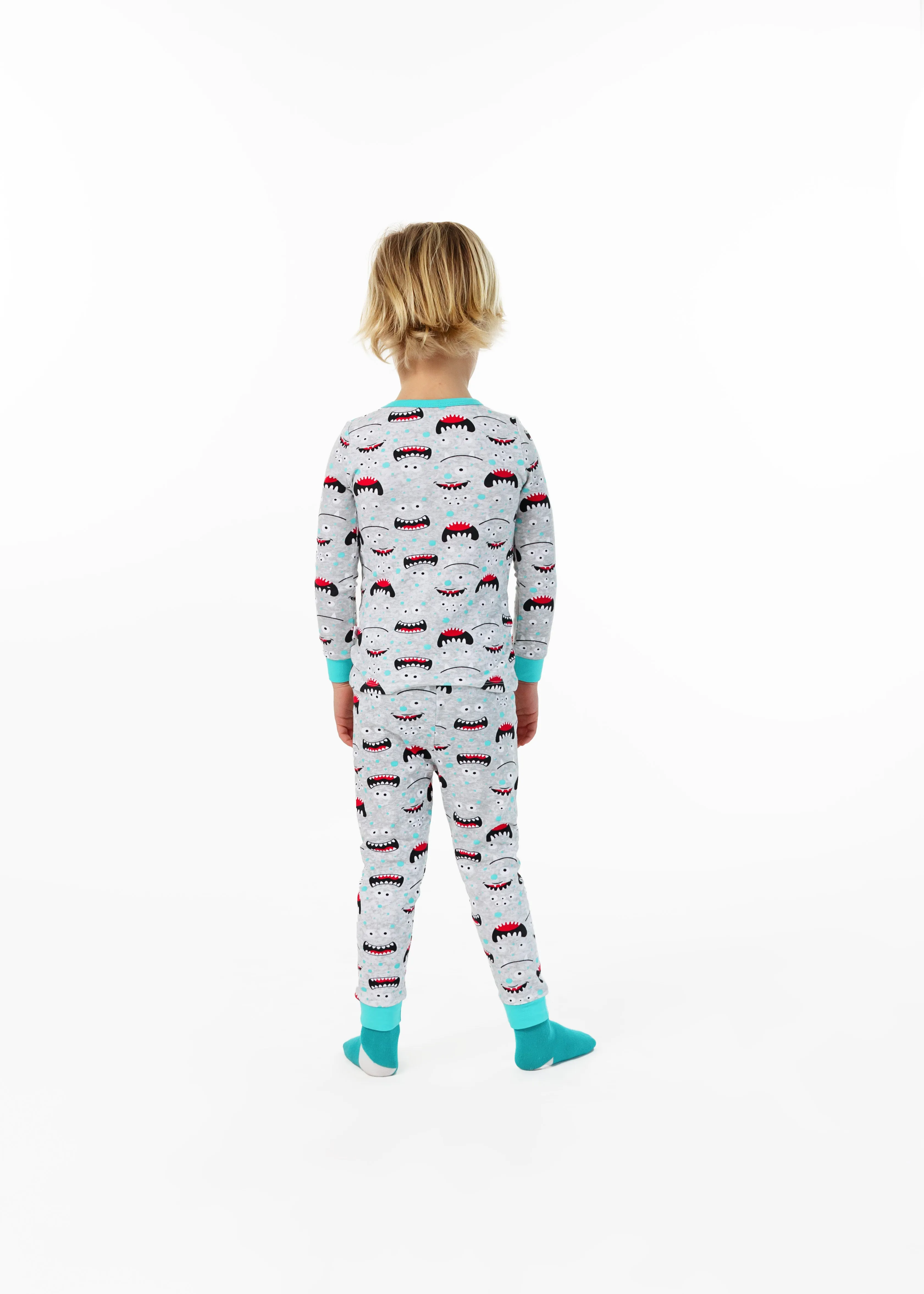 Infant/Toddler Boys Wacky Monster Snug Fit 2-Piece Pajama Sleep Set With Matching Socks