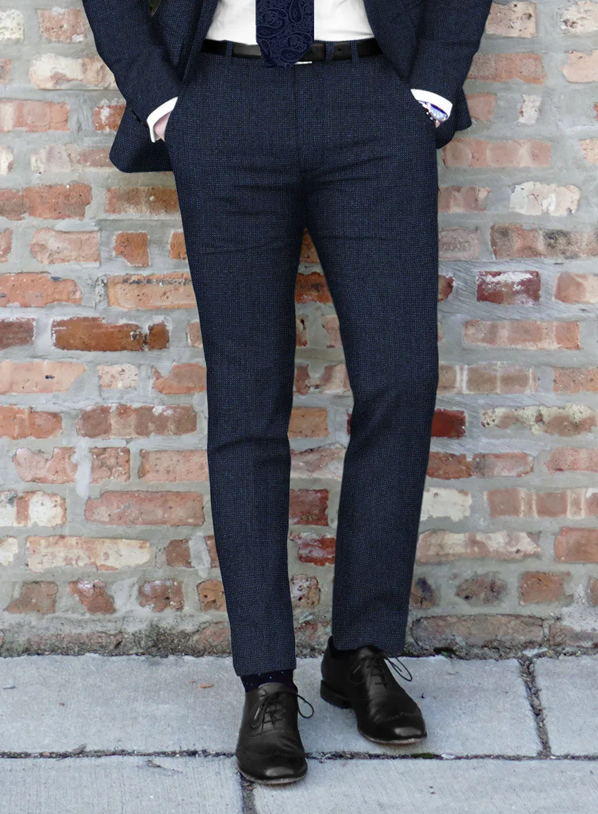 Italian Tavi Dark Blue Nailhead Flannel Pants