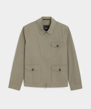 Lightweight Cotton Military Jacket in Faded Surplus