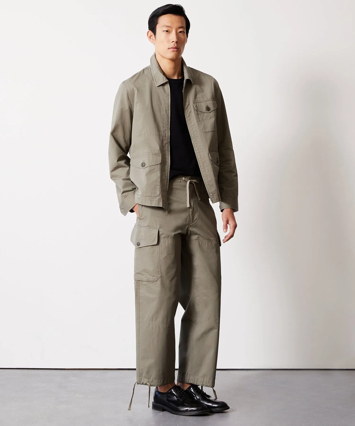 Lightweight Cotton Military Jacket in Faded Surplus