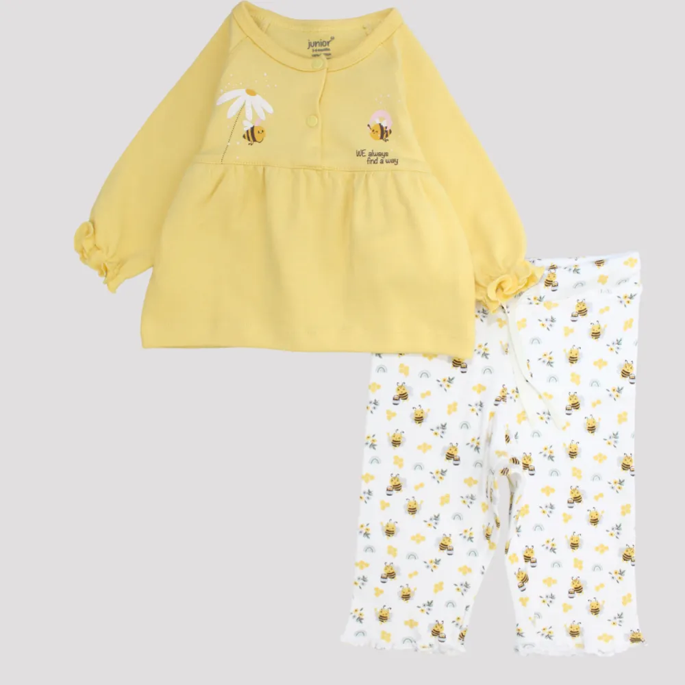 Little Bees Long-Sleeved Fleeced Pajama