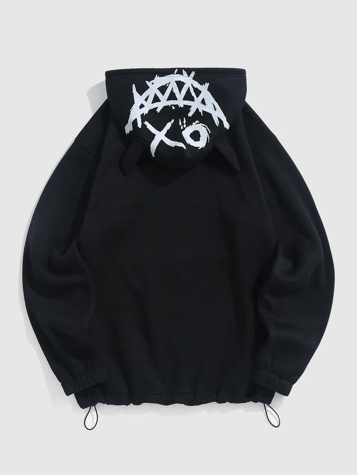 Little Devil Graphic Hoodie And Cargo Pants