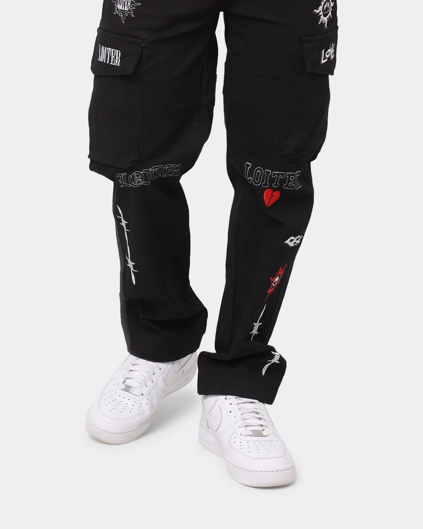 Loiter Sketch Cargo Pants Black