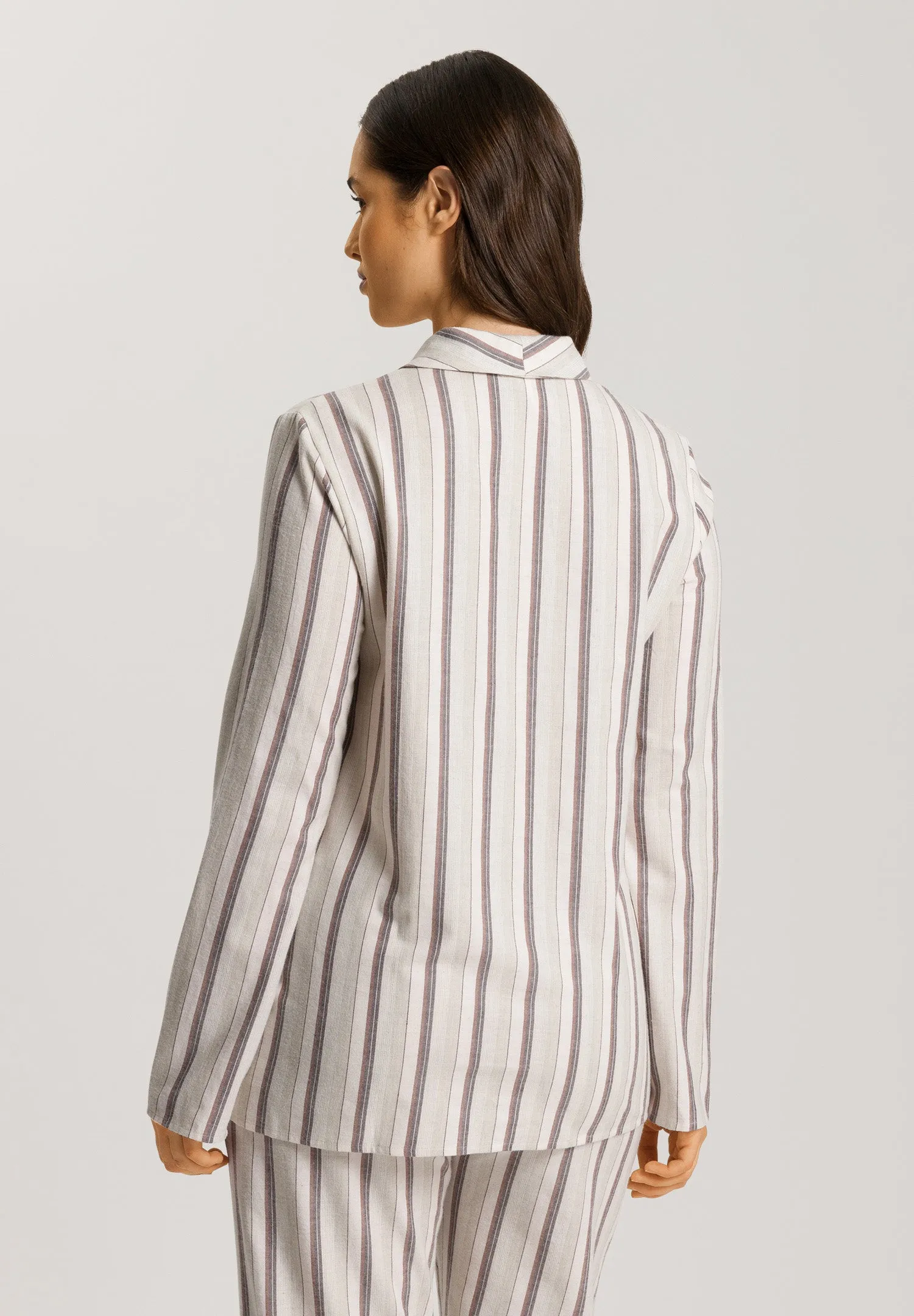 Loungy Nights Shawl Collar Cotton Shirt  | Meraki Stripe 74967-2165