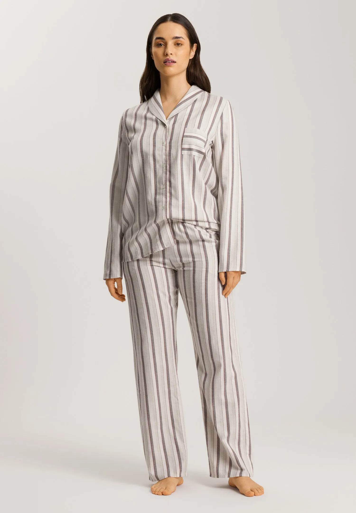 Loungy Nights Shawl Collar Cotton Shirt  | Meraki Stripe 74967-2165