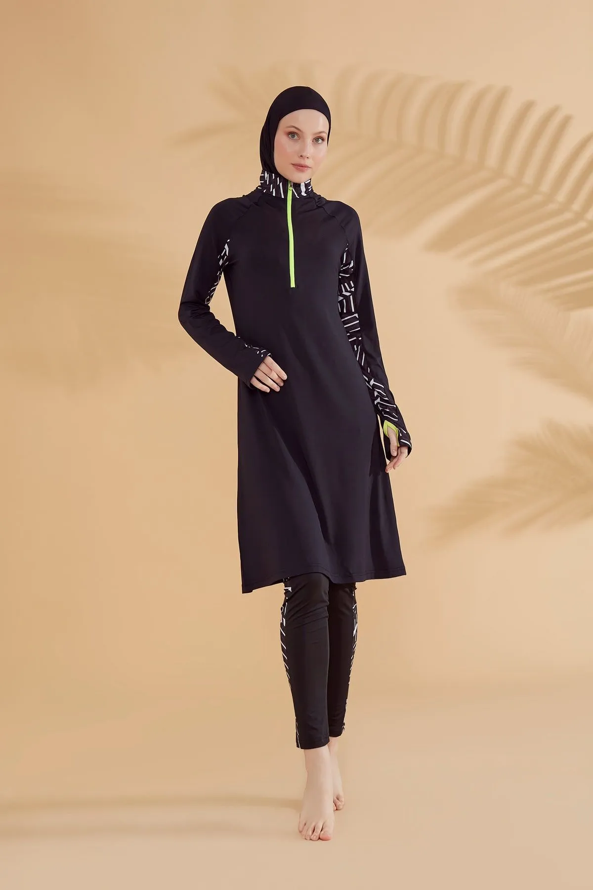 Lycra Black Burkini Modest Swimwear M2331