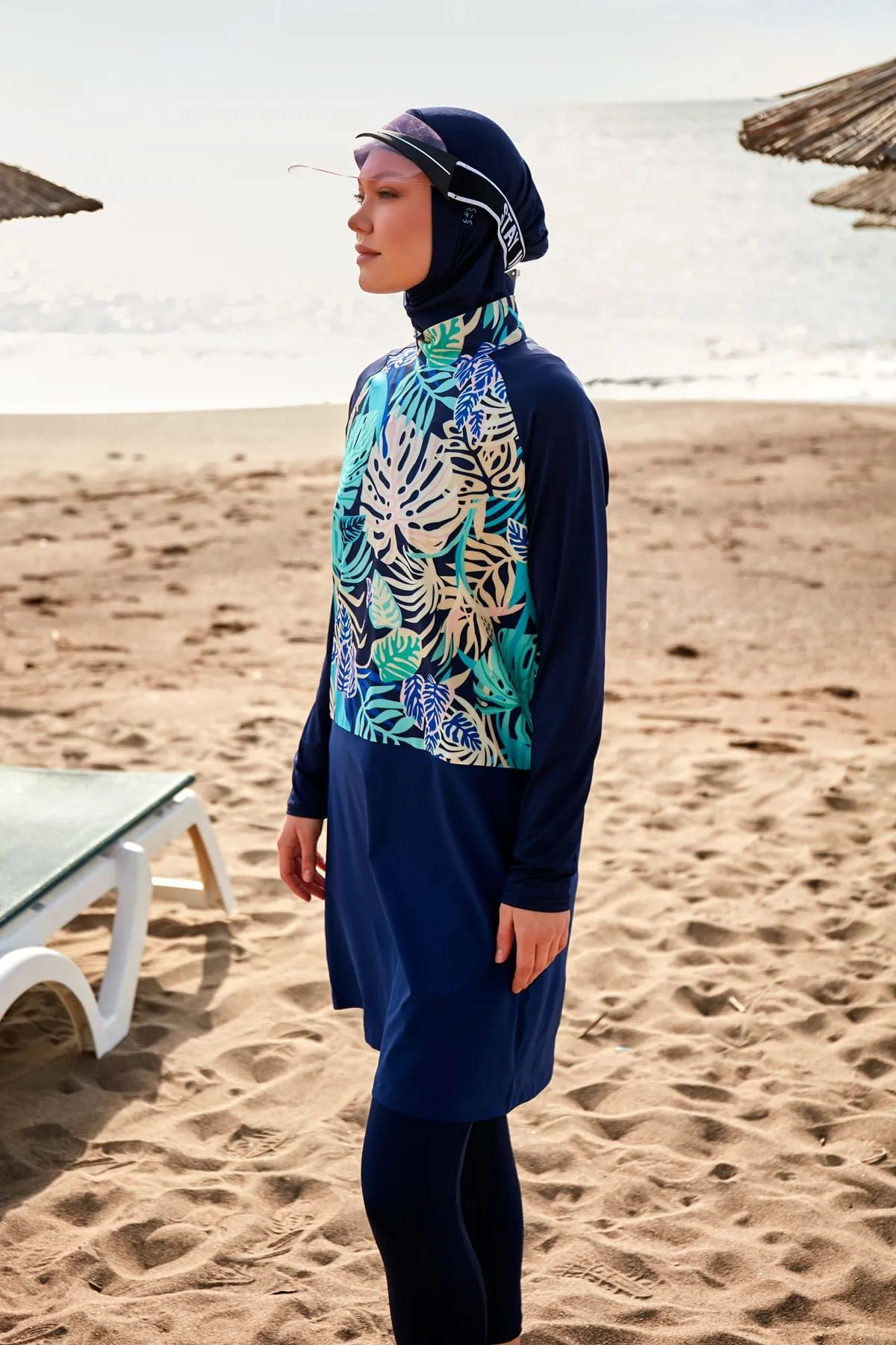 Lycra Navy Burkini Modest Swimwear M2490