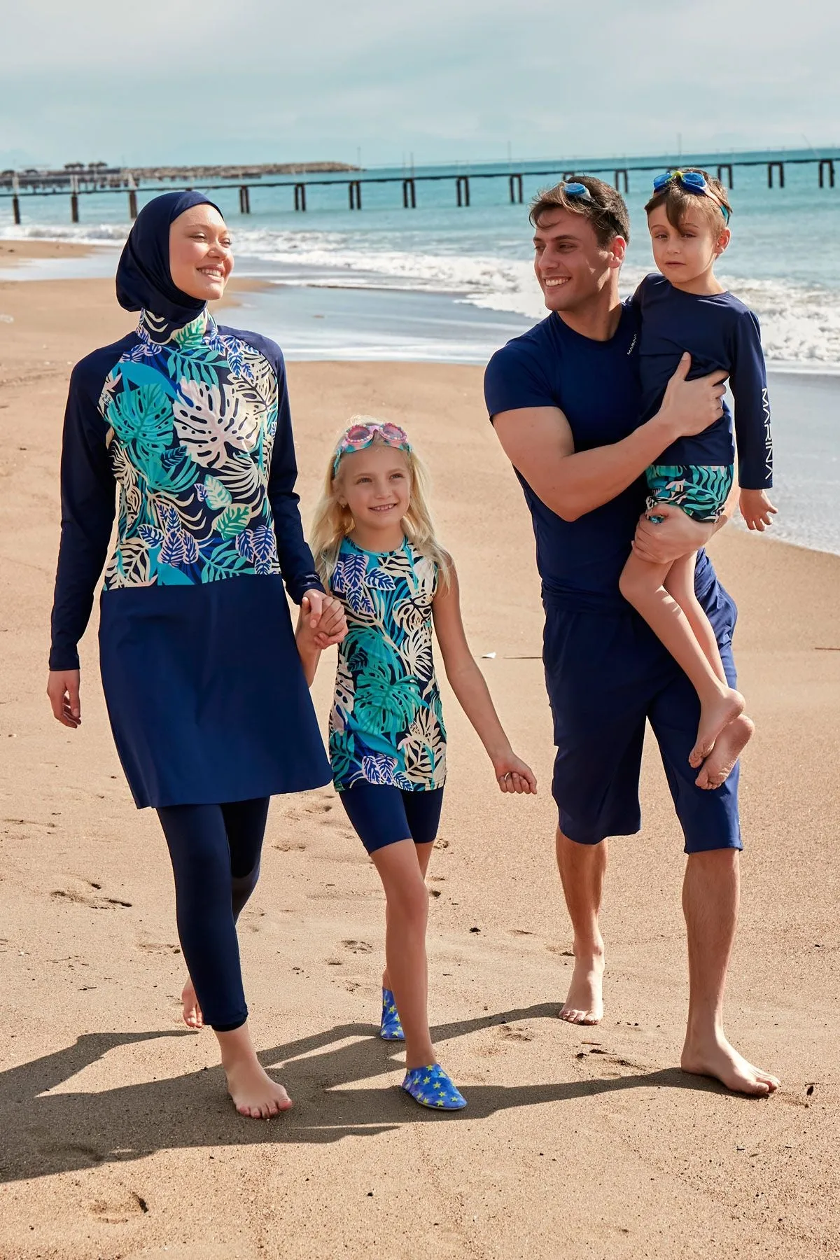 Lycra Navy Burkini Modest Swimwear M2490