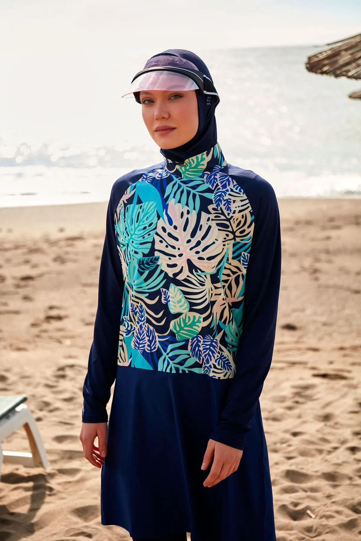 Lycra Navy Burkini Modest Swimwear M2490