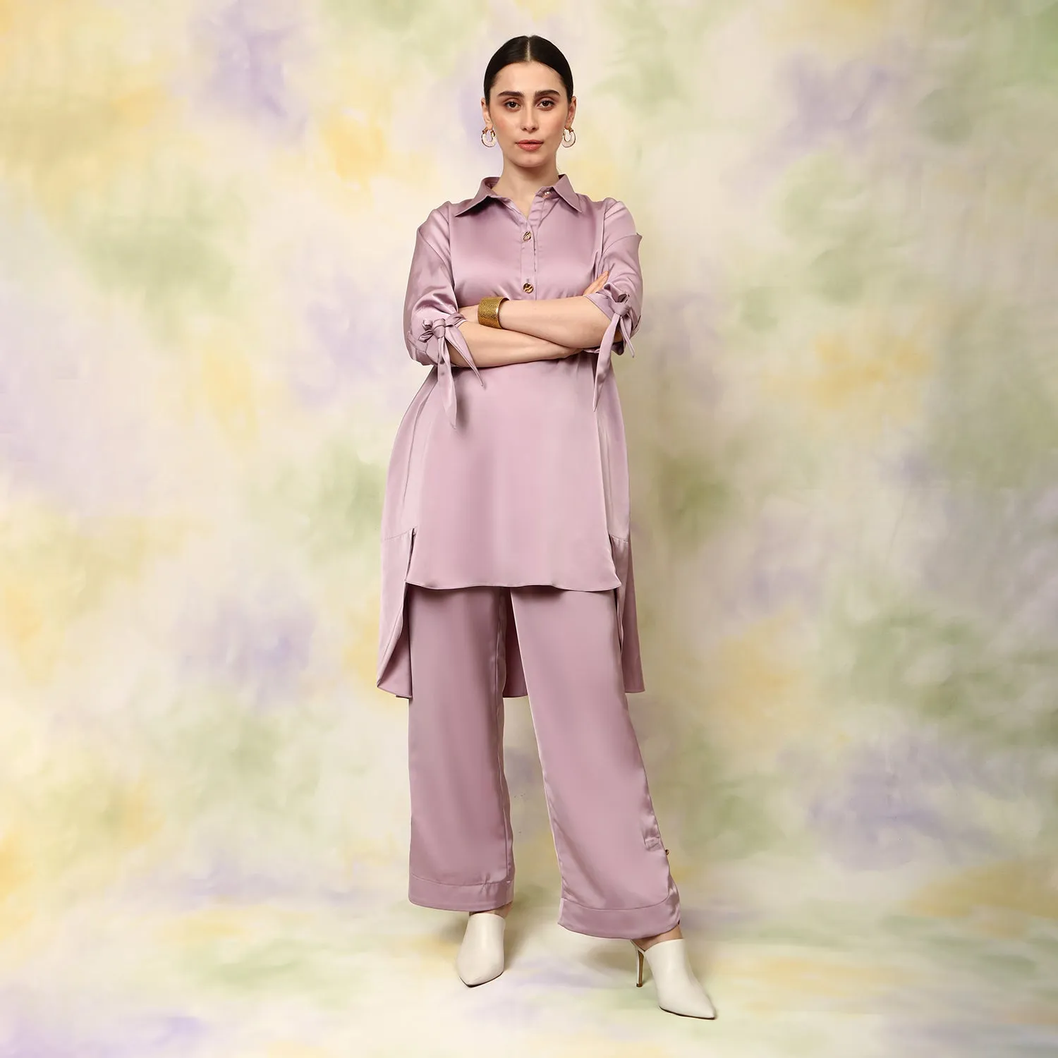 Mauve Flared Trousers