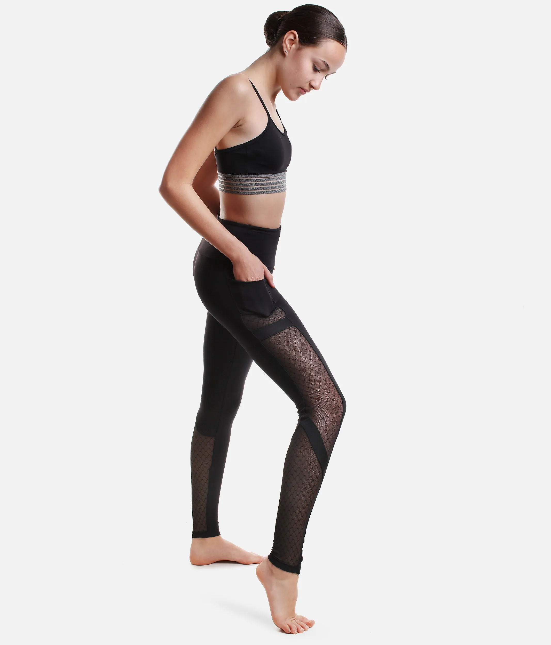 Mesh Inserts Dance Leggings - RDE1893