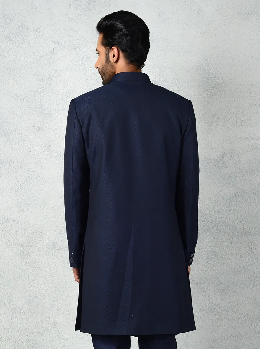 Navy Blue & Black Sherwani | TULA