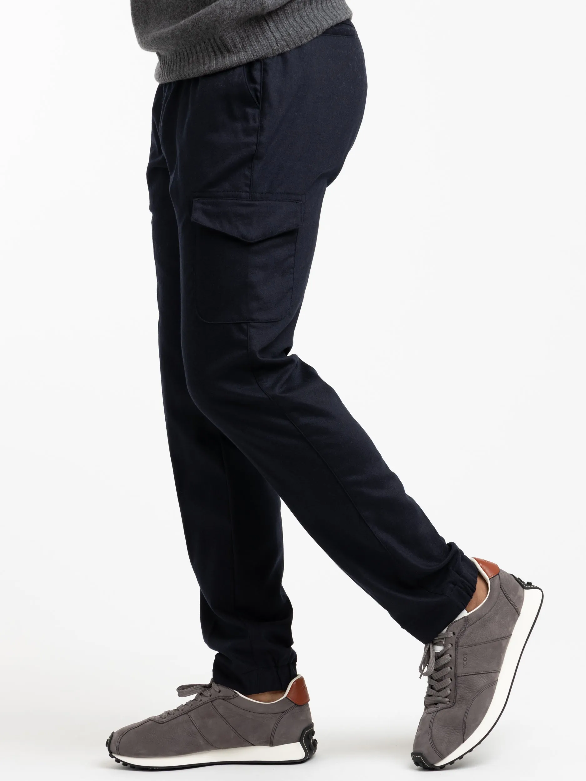 Navy Flannel Jogger Pants