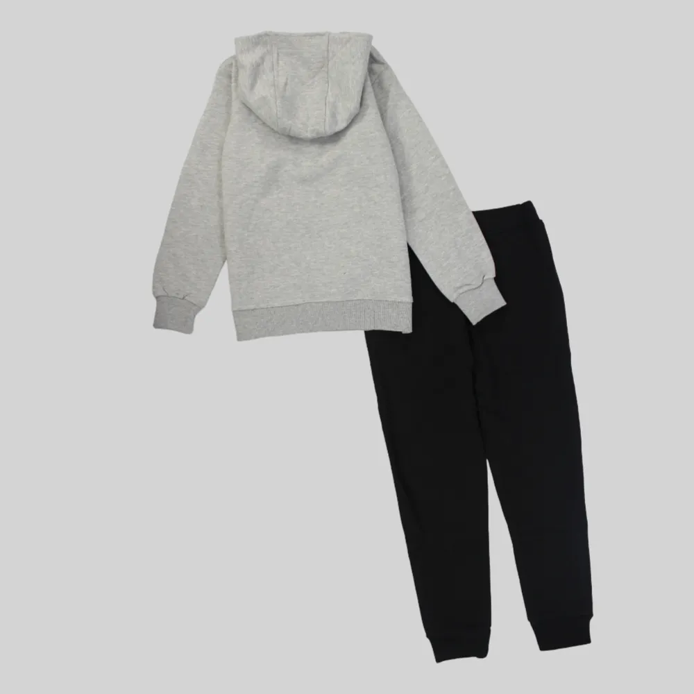 Plain Long-Sleeved Fleeced Hooded Pajama