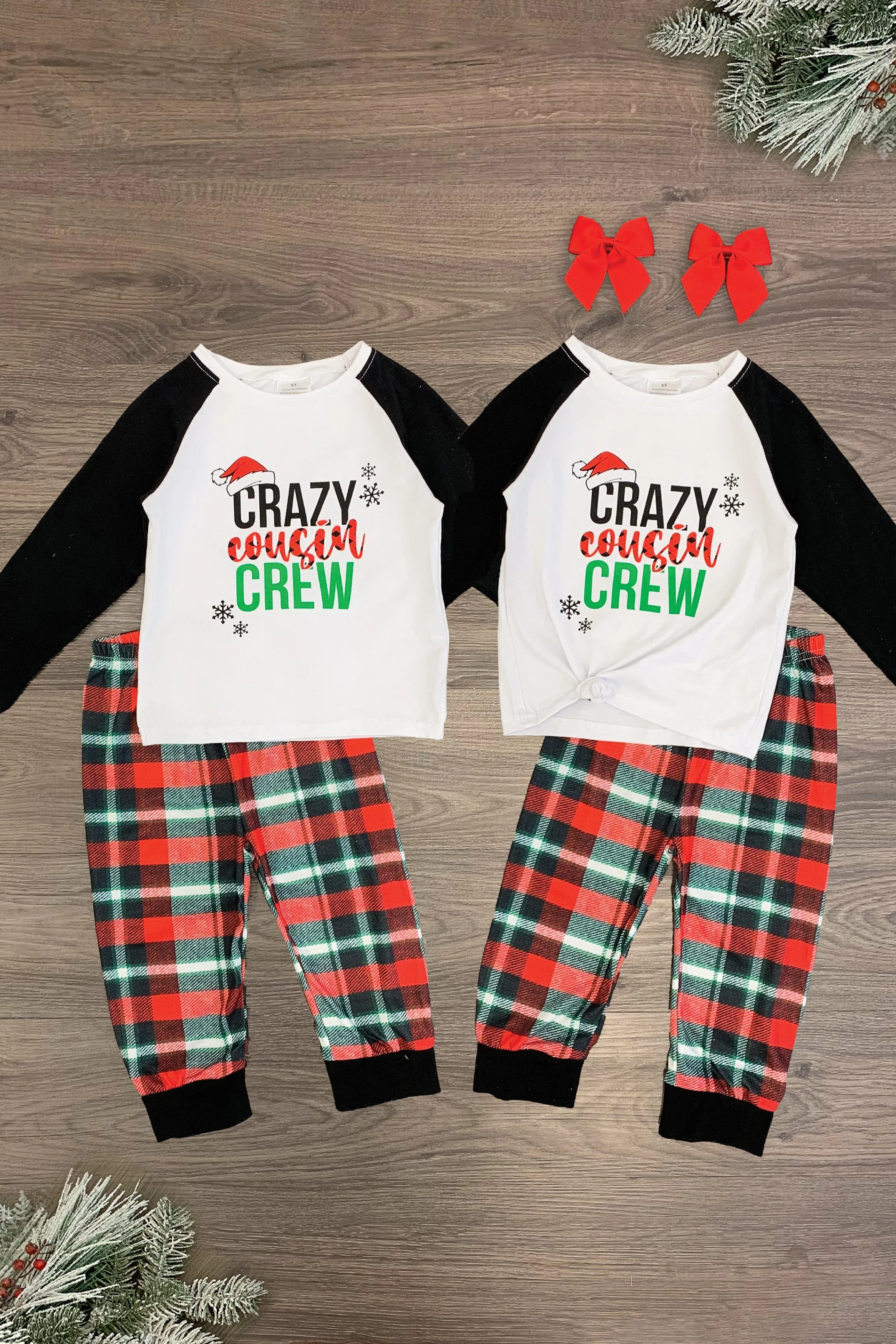 "Crazy Cousin Crew" Buffalo Plaid Pajamas