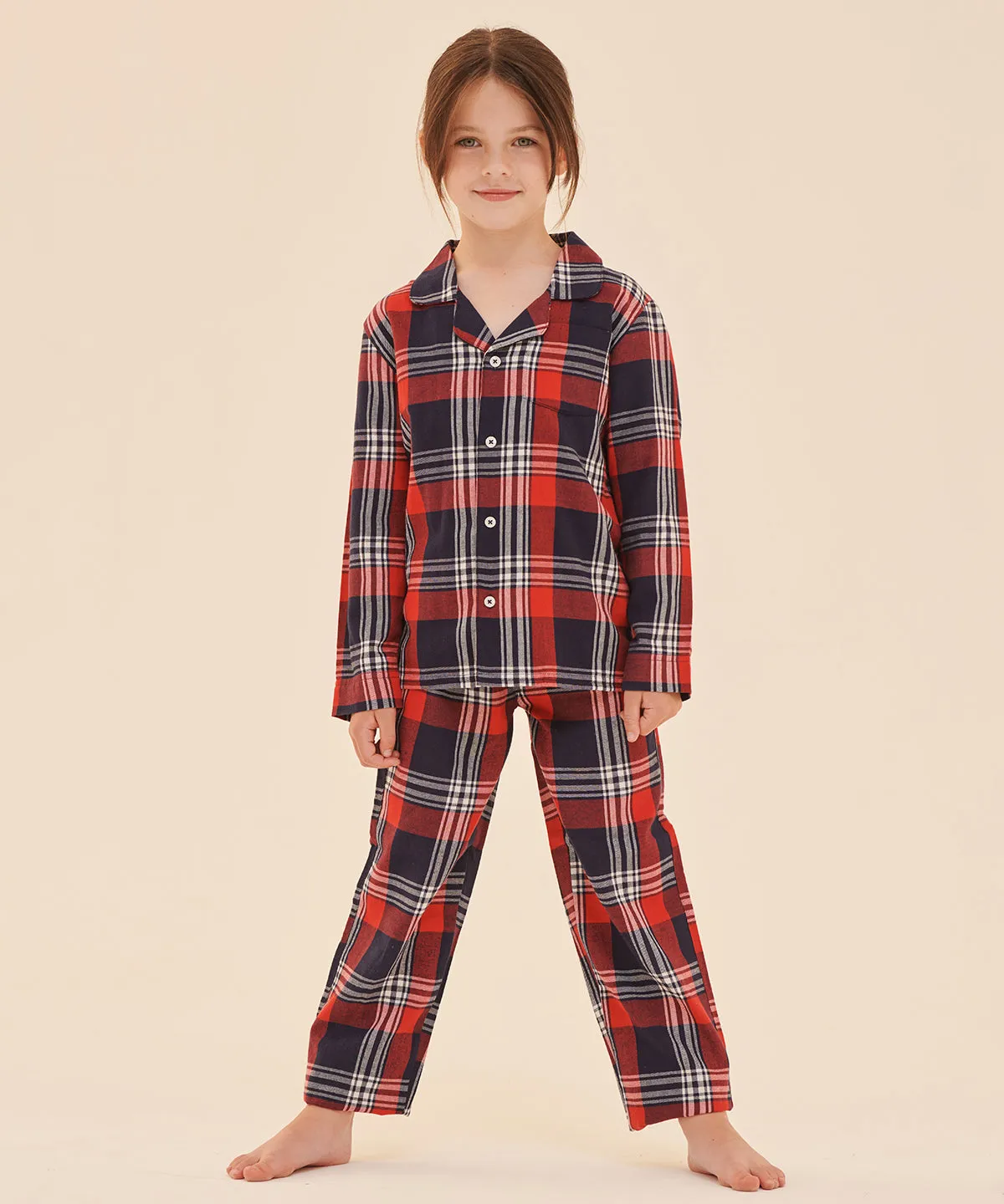 Red/Navy Check - Kids tartan lounge set